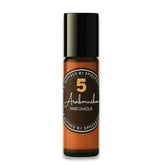 Bruine glazen parfumolie fles met zwarte dop voor Parfumolie NR. 5 Spicebomb, arabische parfum